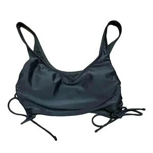 Xhilaration Black Lace-Up Scoop Neck Bikini Top Swimwear Women's Size M